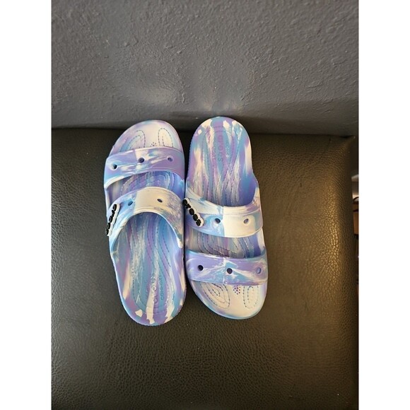 crocs Marble Purple-blue womens 8 Mens 6 Slip On sandals (S32) - Picture 5 of 8